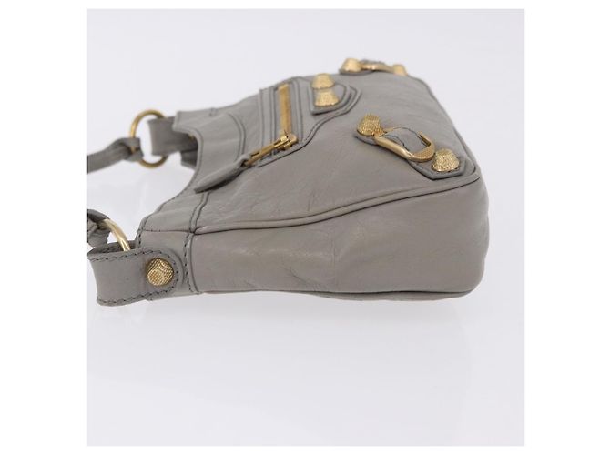 Borsa a tracolla BALENCIAGA Giant Hip in pelle grigia e oro 237203 Auth bs37003A Marrone D'oro - vista 4