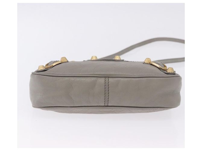 Borsa a tracolla BALENCIAGA Giant Hip in pelle grigia e oro 237203 Auth bs37003A Marrone D'oro - vista 5