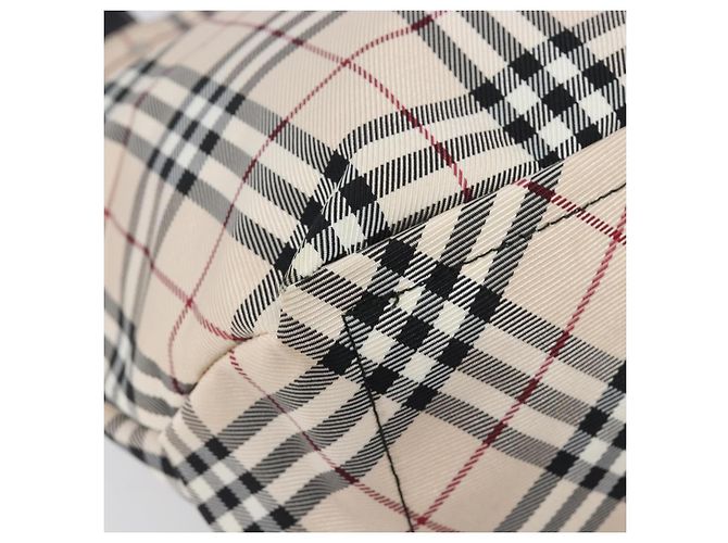 Borsa Tote BURBERRY Nova Check Blue Label in tela beige e argento Auth hk4052A - vista 14