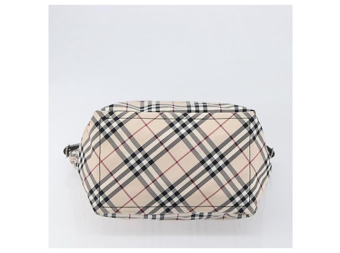 Borsa Tote BURBERRY Nova Check Blue Label in tela beige e argento Auth hk4052A - vista 5