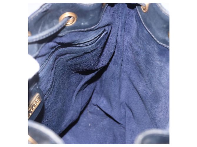 Borsa a tracolla GUCCI in pelle blu navy e oro 001 39 0791 Auth BA15410 - vista 18