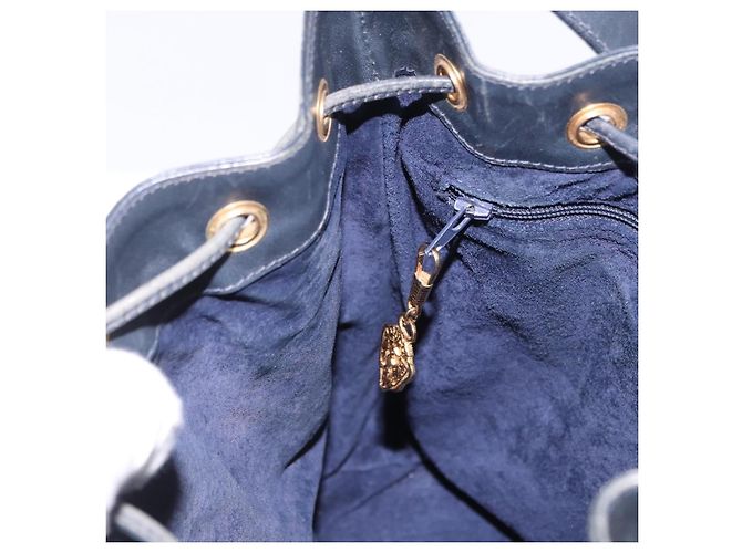 Borsa a tracolla GUCCI in pelle blu navy e oro 001 39 0791 Auth BA15410 - vista 19