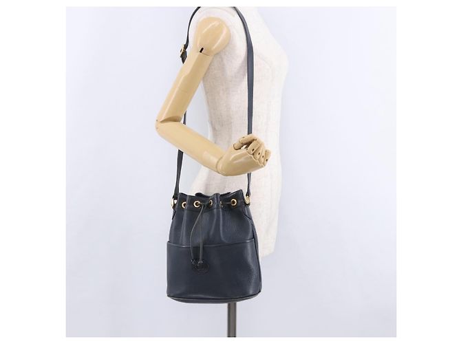 Borsa a tracolla GUCCI in pelle blu navy e oro 001 39 0791 Auth BA15410 - vista 23