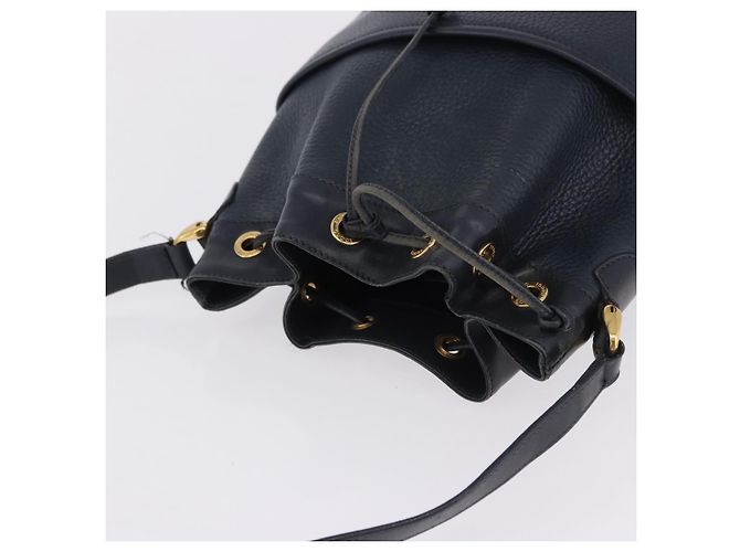 Borsa a tracolla GUCCI in pelle blu navy e oro 001 39 0791 Auth BA15410 - vista 6