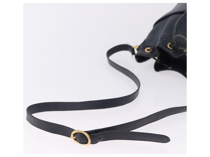 Borsa a tracolla GUCCI in pelle blu navy e oro 001 39 0791 Auth BA15410 - vista 7