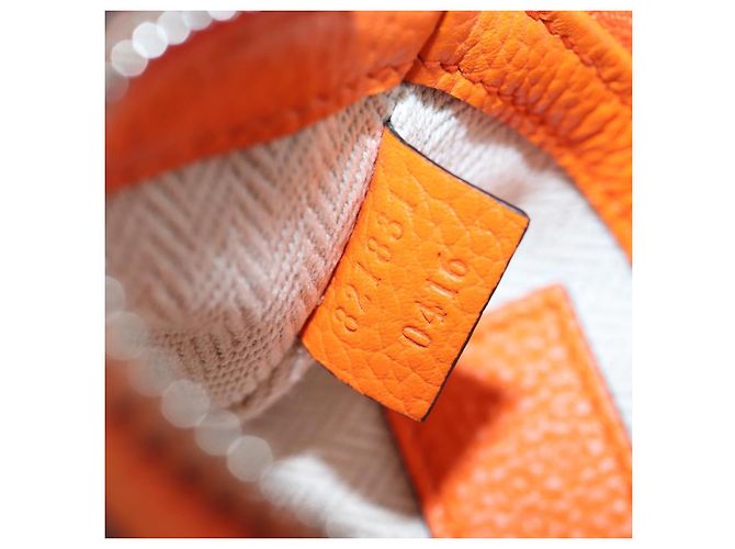 Borsa a tracolla Micro Logo GUCCI in pelle Orange Silver 821831 Auth 200280V Argento Arancione - vista 12