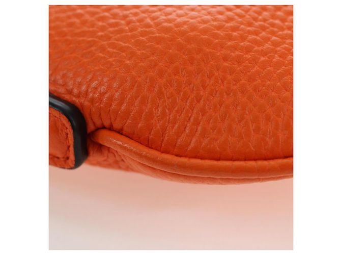 Borsa a tracolla Micro Logo GUCCI in pelle Orange Silver 821831 Auth 200280V Argento Arancione - vista 16