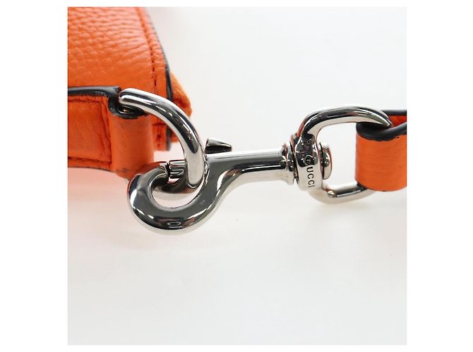 Borsa a tracolla Micro Logo GUCCI in pelle Orange Silver 821831 Auth 200280V Argento Arancione - vista 20