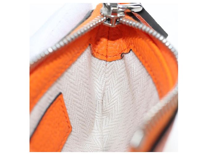 Borsa a tracolla Micro Logo GUCCI in pelle Orange Silver 821831 Auth 200280V Argento Arancione - vista 25