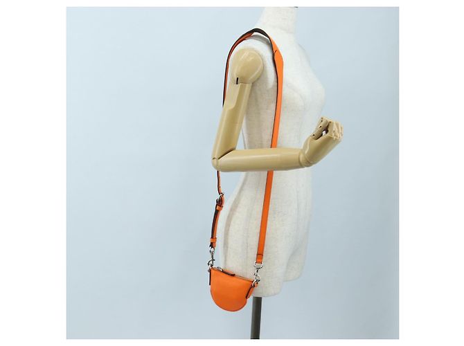 Borsa a tracolla Micro Logo GUCCI in pelle Orange Silver 821831 Auth 200280V Argento Arancione - vista 26