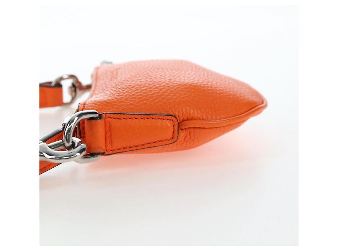Borsa a tracolla Micro Logo GUCCI in pelle Orange Silver 821831 Auth 200280V Argento Arancione - vista 3