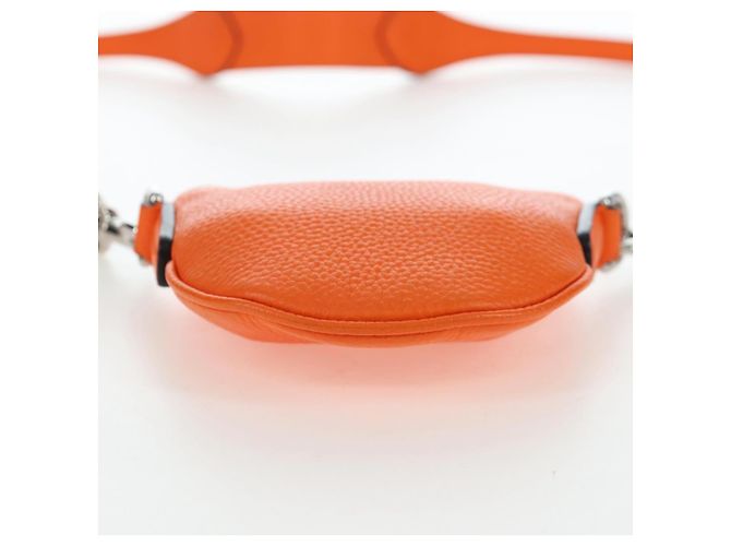 Borsa a tracolla Micro Logo GUCCI in pelle Orange Silver 821831 Auth 200280V Argento Arancione - vista 5