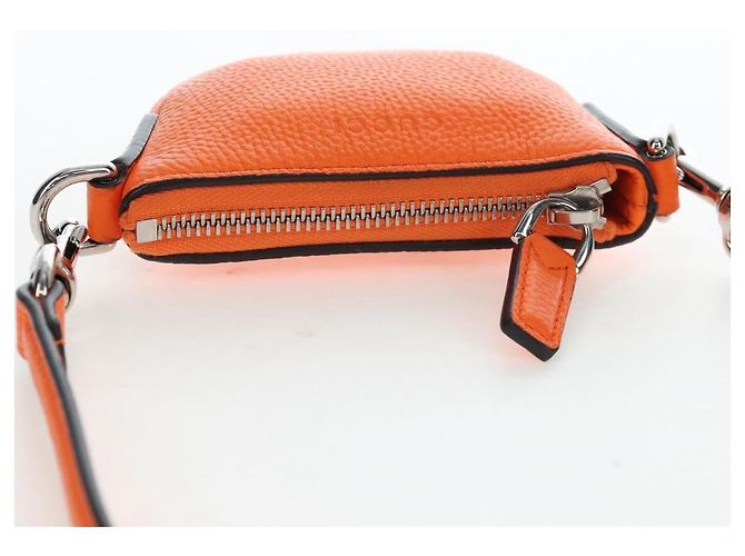 Borsa a tracolla Micro Logo GUCCI in pelle Orange Silver 821831 Auth 200280V Argento Arancione - vista 6