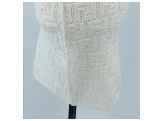 Camicia intera FENDI Zucca Canvas White Auth 193726M Bianco - vista 10
