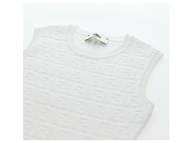 Camicia intera FENDI Zucca Canvas White Auth 193726M Bianco - vista 17