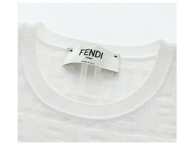 Camicia intera FENDI Zucca Canvas White Auth 193726M Bianco - vista 18