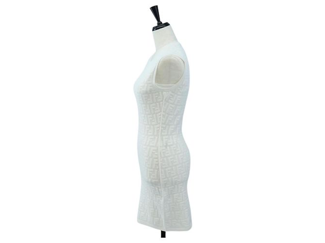 Camicia intera FENDI Zucca Canvas White Auth 193726M Bianco - vista 3
