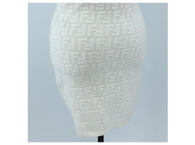 Camicia intera FENDI Zucca Canvas White Auth 193726M Bianco - vista 9