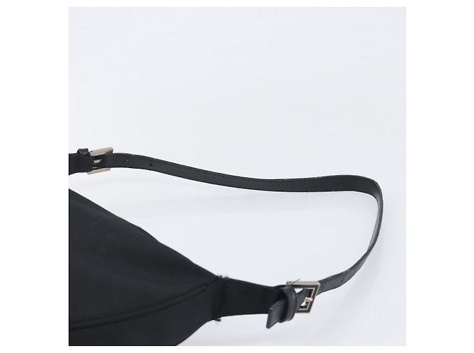 Borsa a tracolla FENDI Nylon Nero Argento Auth 200978 - vista 14