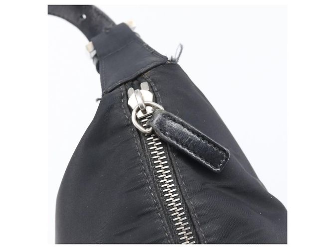 Borsa a tracolla FENDI Nylon Nero Argento Auth 200978 - vista 19