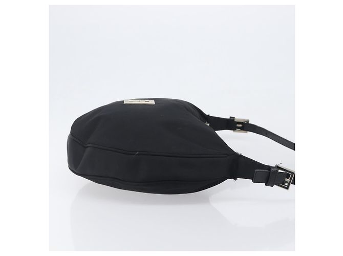 Borsa a tracolla FENDI Nylon Nero Argento Auth 200978 - vista 3