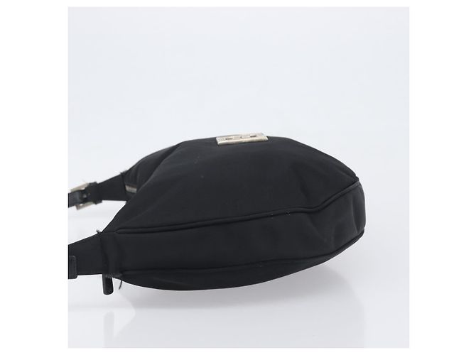 Borsa a tracolla FENDI Nylon Nero Argento Auth 200978 - vista 4