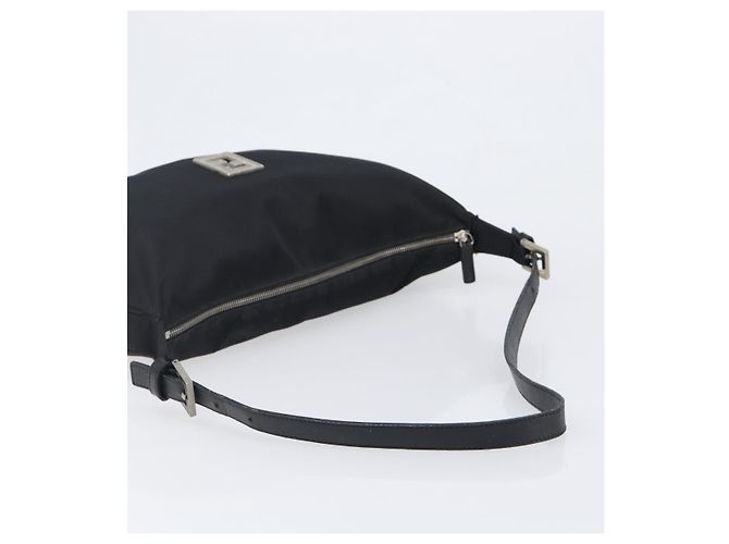 Borsa a tracolla FENDI Nylon Nero Argento Auth 200978 - vista 7