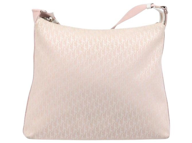 Borsa a tracolla Christian Dior Trotter Canvas Rosa Argento Auth bs36839 - vista 13