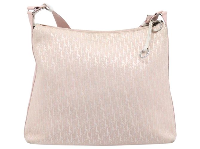 Borsa a tracolla Christian Dior Trotter Canvas Rosa Argento Auth bs36839 - vista 2