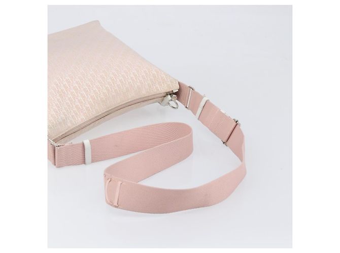 Borsa a tracolla Christian Dior Trotter Canvas Rosa Argento Auth bs36839 - vista 7