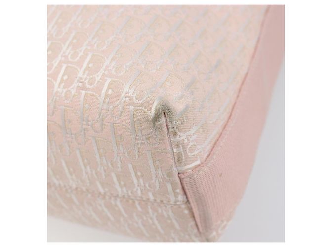 Borsa a tracolla Christian Dior Trotter Canvas Rosa Argento Auth bs36839 - vista 9
