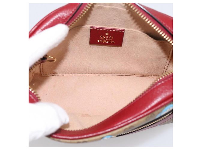 Borsa a tracolla GUCCI Micro GG Doraemon PVC Leather Beige 647784 Auth 200346M - vista 10