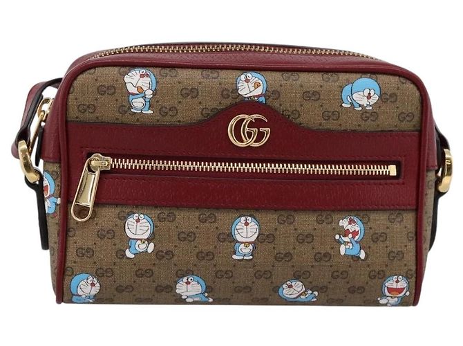 Borsa a tracolla GUCCI Micro GG Doraemon PVC Leather Beige 647784 Auth 200346M - vista 13