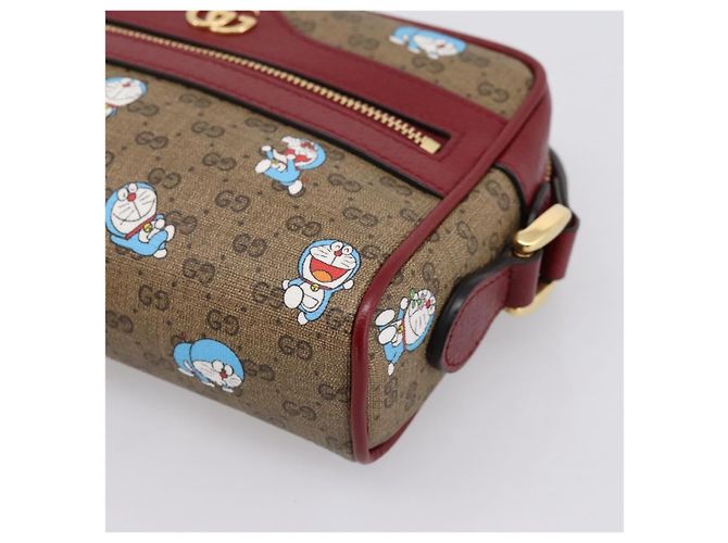 Borsa a tracolla GUCCI Micro GG Doraemon PVC Leather Beige 647784 Auth 200346M - vista 14