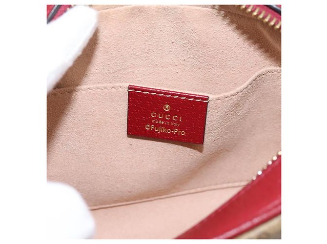 Borsa a tracolla GUCCI Micro GG Doraemon PVC Leather Beige 647784 Auth 200346M - vista 18