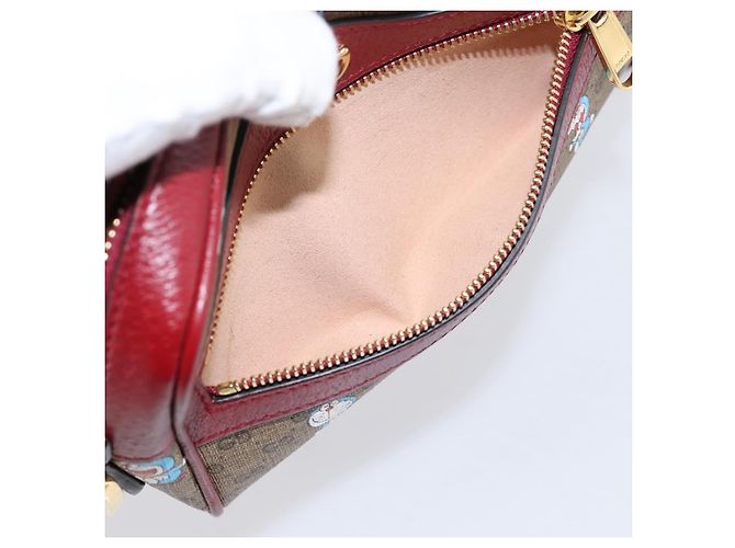 Borsa a tracolla GUCCI Micro GG Doraemon PVC Leather Beige 647784 Auth 200346M - vista 22