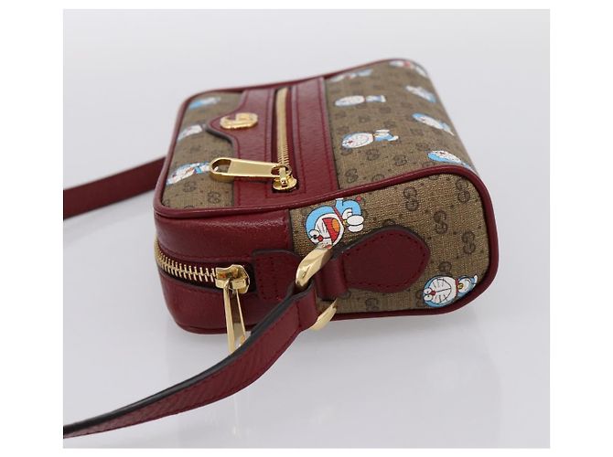 Borsa a tracolla GUCCI Micro GG Doraemon PVC Leather Beige 647784 Auth 200346M - vista 3