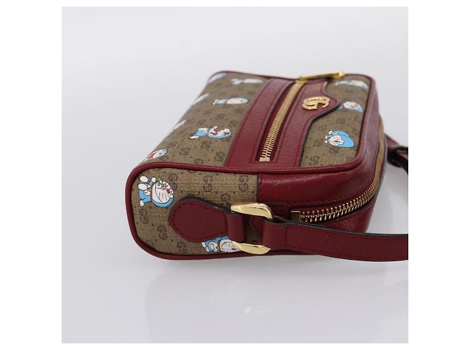 Borsa a tracolla GUCCI Micro GG Doraemon PVC Leather Beige 647784 Auth 200346M - vista 4