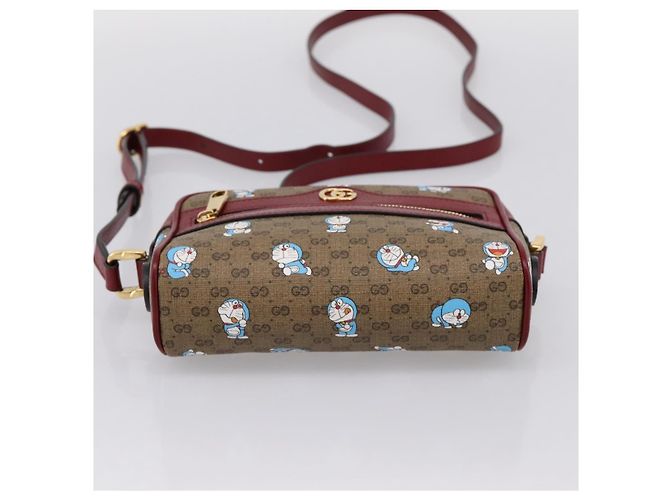 Borsa a tracolla GUCCI Micro GG Doraemon PVC Leather Beige 647784 Auth 200346M - vista 5