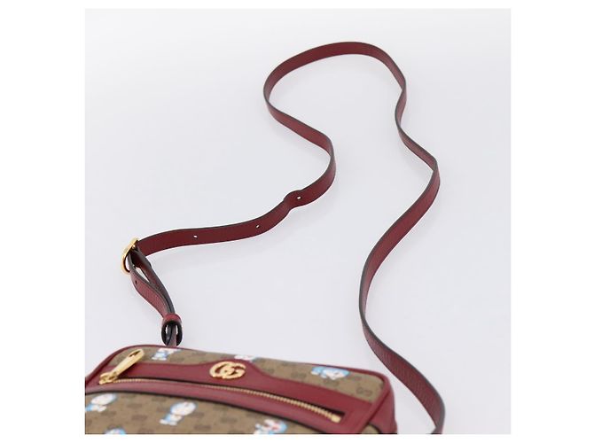 Borsa a tracolla GUCCI Micro GG Doraemon PVC Leather Beige 647784 Auth 200346M - vista 8