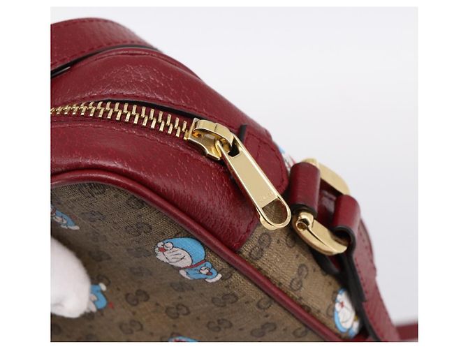 Borsa a tracolla GUCCI Micro GG Doraemon PVC Leather Beige 647784 Auth 200346M - vista 9