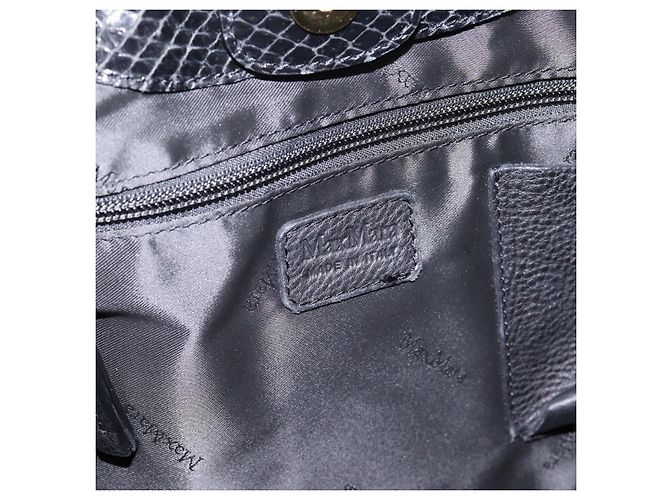 Borsa a tracolla Max Mara in pelle nera e oro Auth yk20883A Nero - vista 10