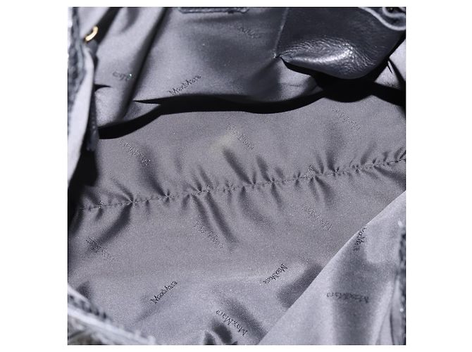 Borsa a tracolla Max Mara in pelle nera e oro Auth yk20883A Nero - vista 11