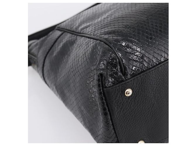 Borsa a tracolla Max Mara in pelle nera e oro Auth yk20883A Nero - vista 14