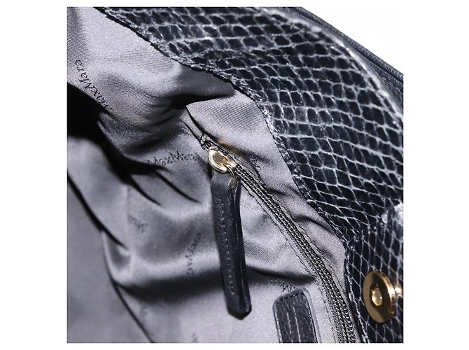 Borsa a tracolla Max Mara in pelle nera e oro Auth yk20883A Nero - vista 19