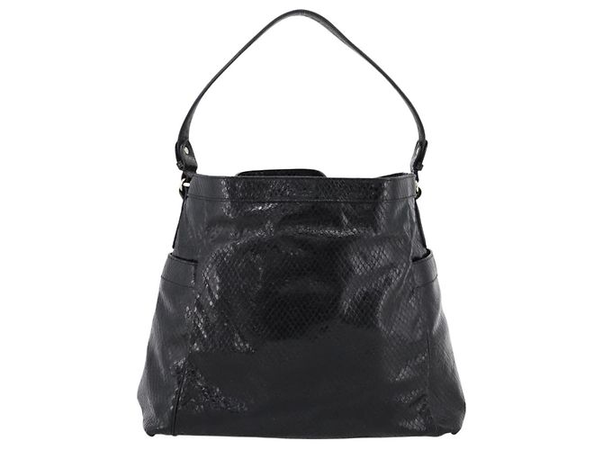 Borsa a tracolla Max Mara in pelle nera e oro Auth yk20883A Nero - vista 2