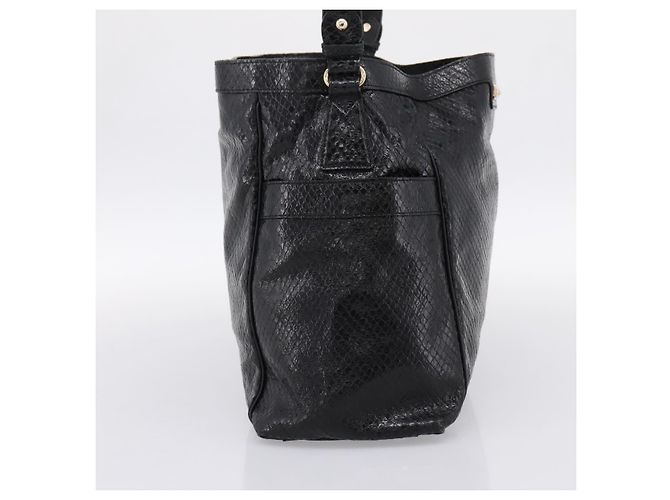 Borsa a tracolla Max Mara in pelle nera e oro Auth yk20883A Nero - vista 3