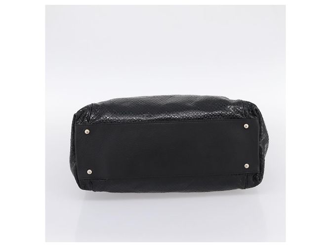 Borsa a tracolla Max Mara in pelle nera e oro Auth yk20883A Nero - vista 5