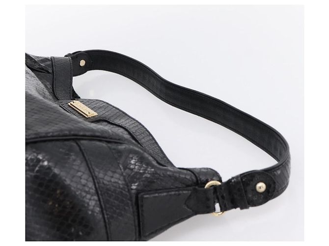 Borsa a tracolla Max Mara in pelle nera e oro Auth yk20883A Nero - vista 8