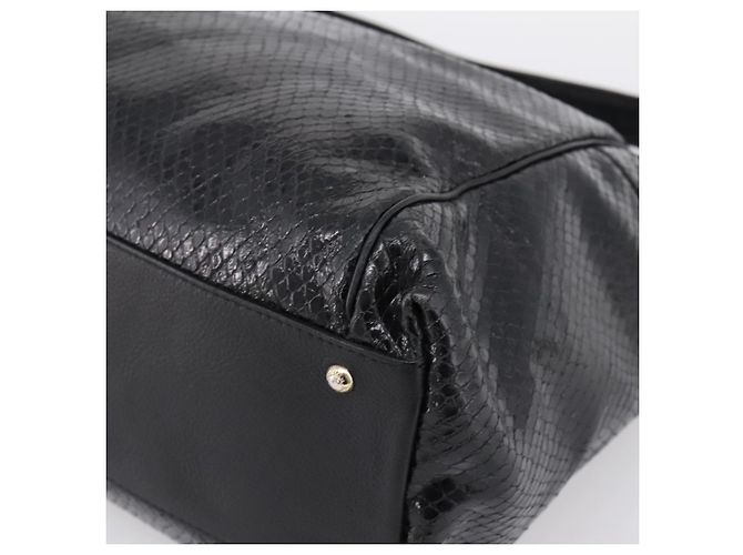 Borsa a tracolla Max Mara in pelle nera e oro Auth yk20883A Nero - vista 9